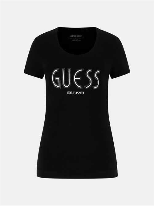 T-shirt logo strass GUESS | W5YI05J1314/JBLK